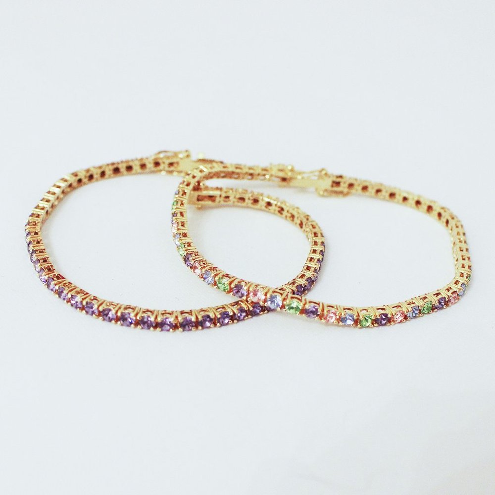 Joan Rivers Set of 2 Pastel & Simulated Tanzanite